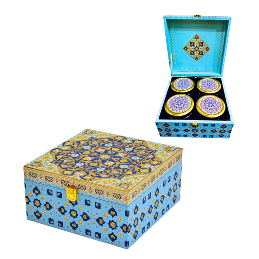 Premium Wooden Gift Box for Corporate Festive Gifting with 4 Glass Jars | Grownex Packaging | wooden box