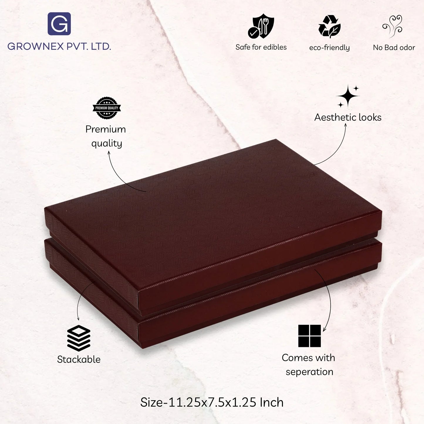 24 Pcs Cavity Chocolate Box - Brown | Grownex Packaging | Chocolate Box