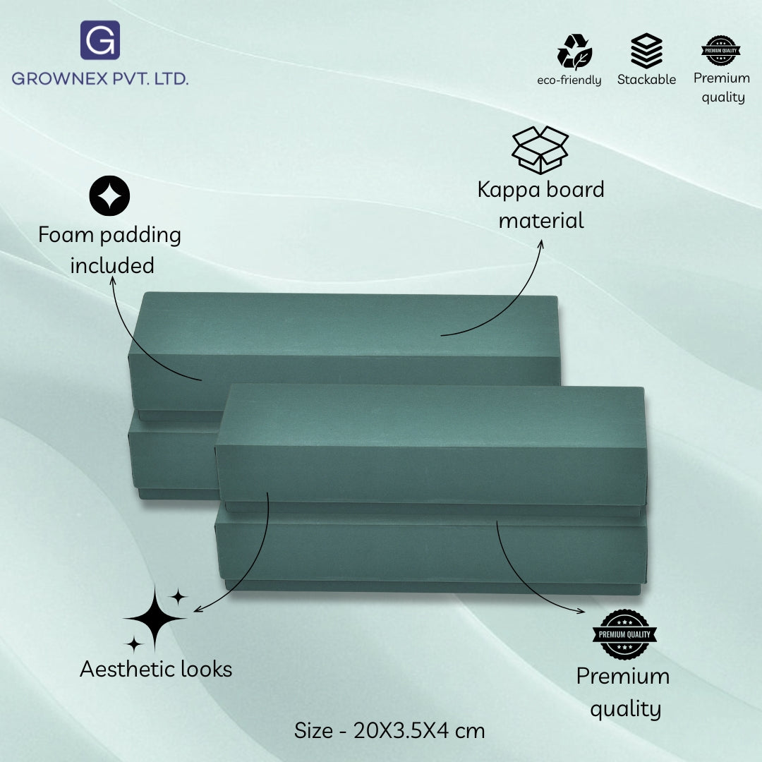 Lid Pattern Chain Box - Green | Grownex Packaging | Jewellery Box