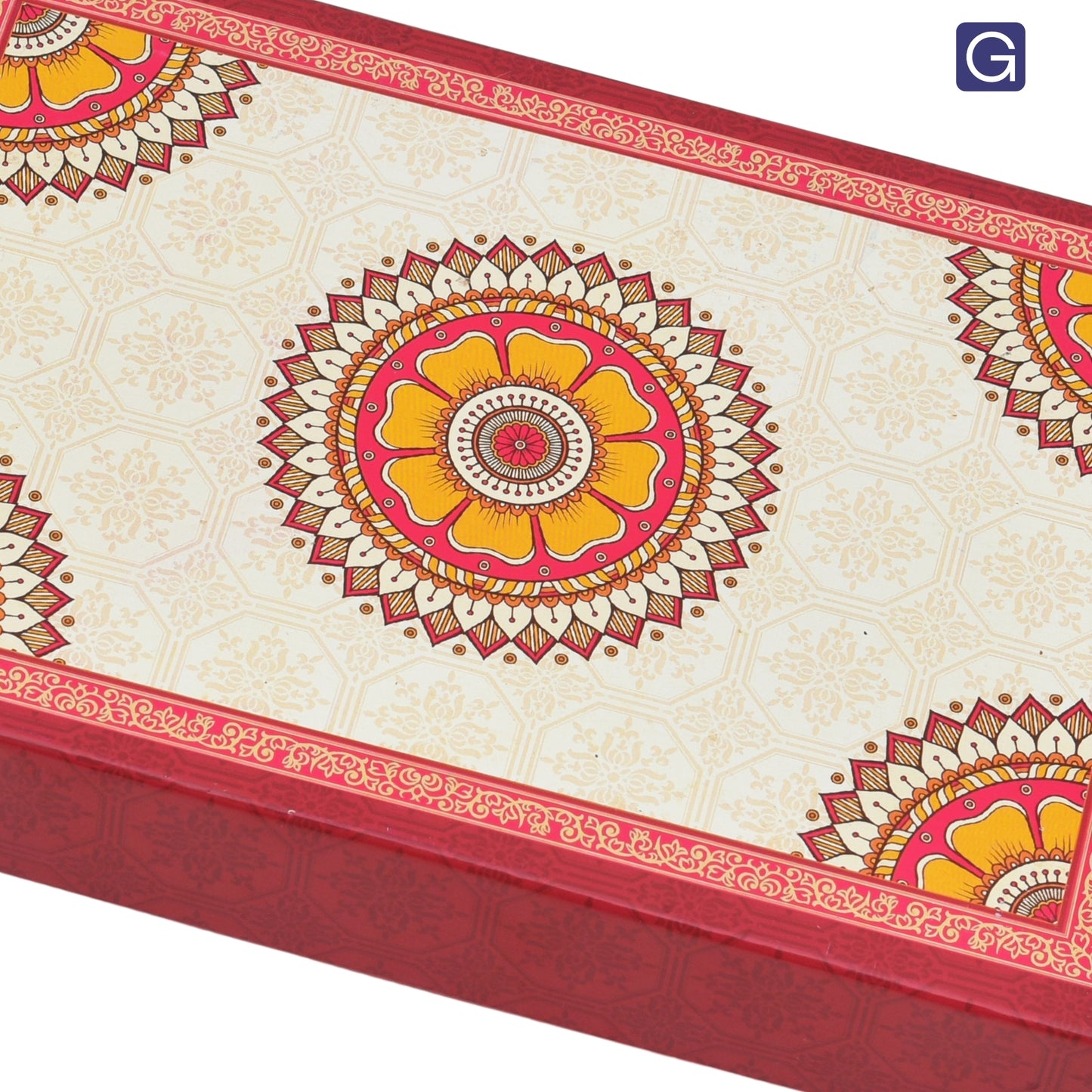 Red Circle Design Sweet Box | 500gm Premium Mithai Packing Box