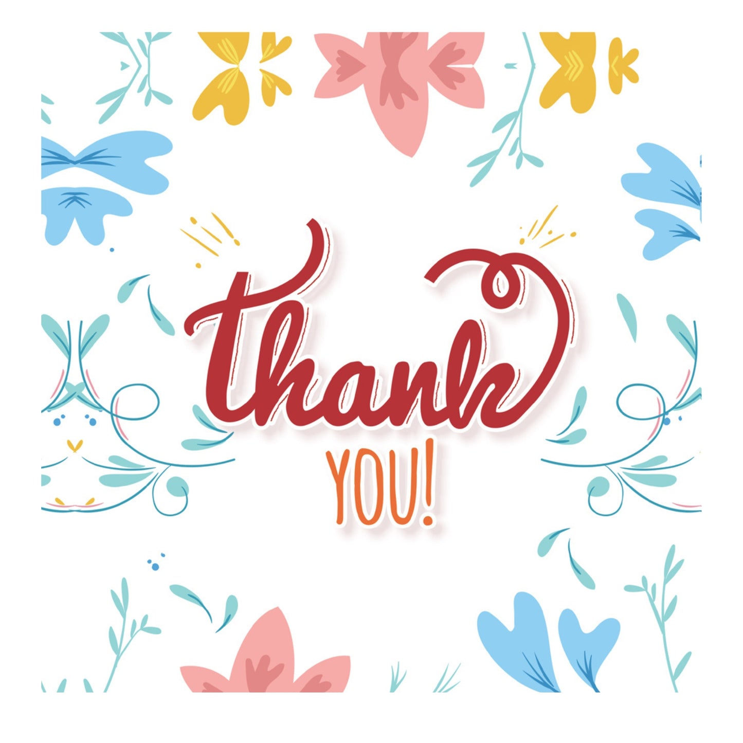 Floral Thank You Card – Elegant Handwritten Design | Grownex Packaging | Tags & Stickers