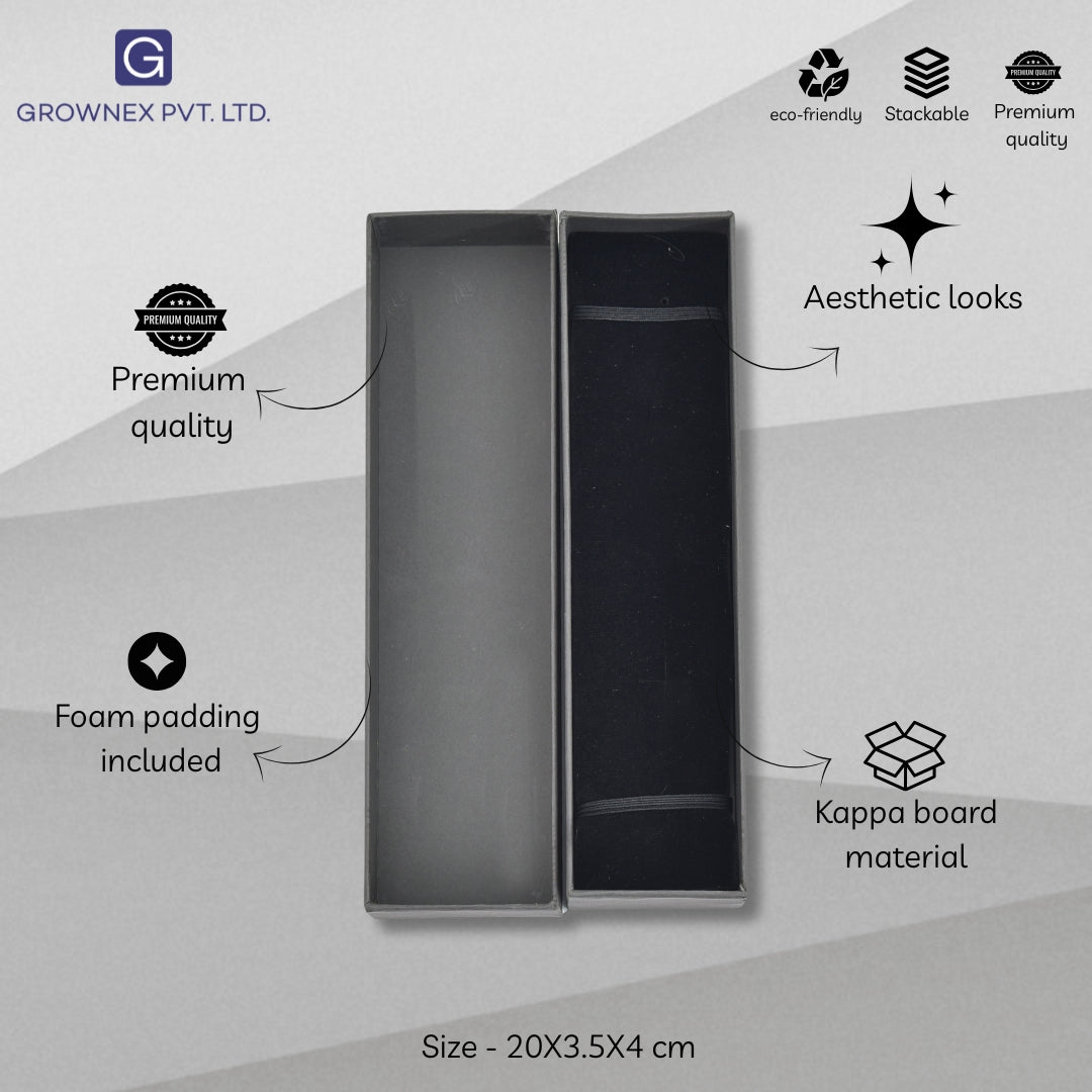 Lid Pattern Chain Box - Grey | Grownex Packaging | Jewellery Box