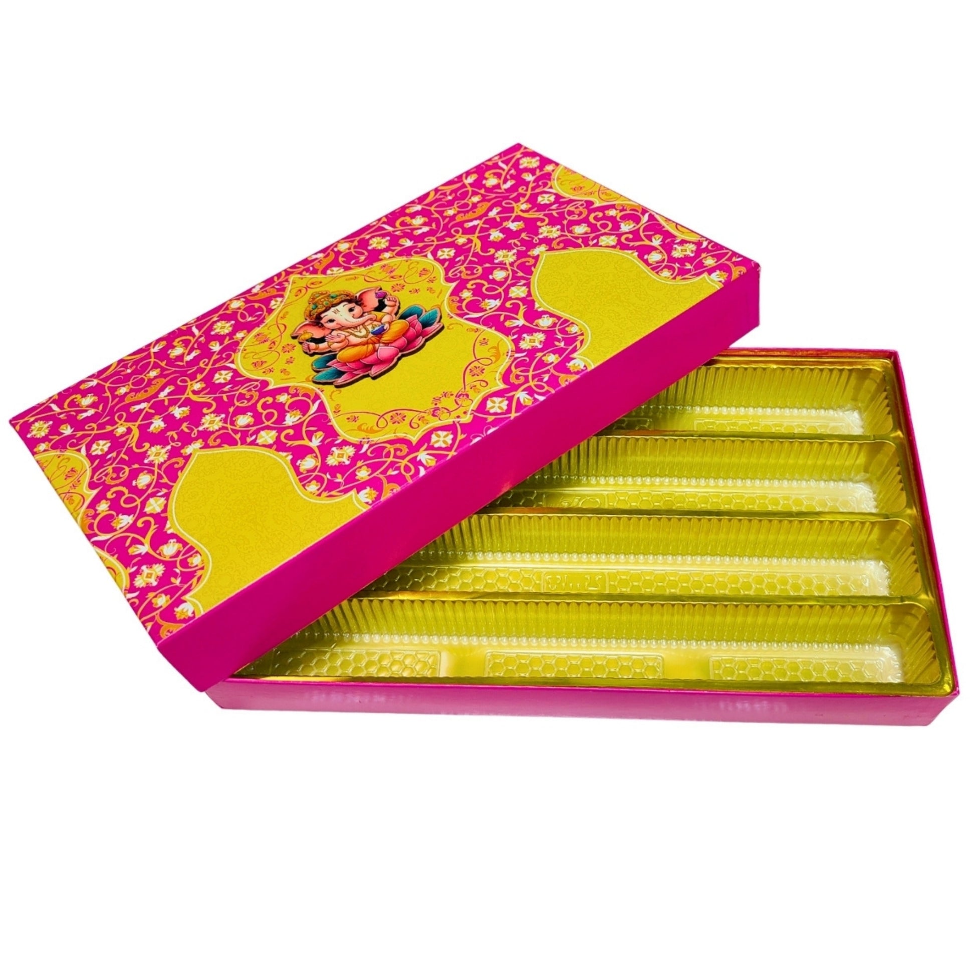 Royal Ganesha Lotus Gift Box – Pink & Gold Festive Packaging | Grownex Packaging | Sweet Box