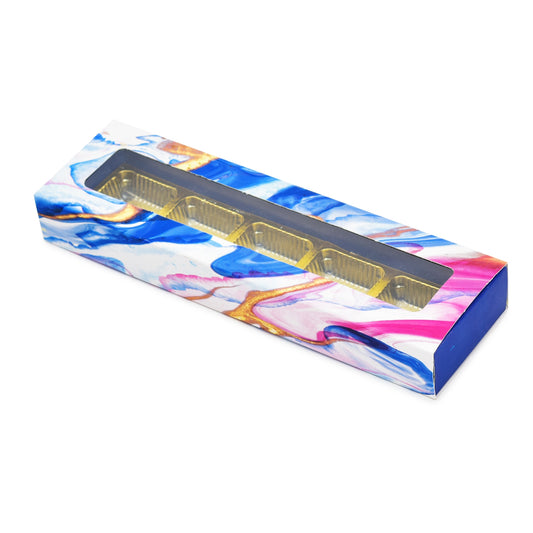 5 Cavity Folding Chocolates packing Box - Marble Print | Grownex Packaging | Chocolate Box