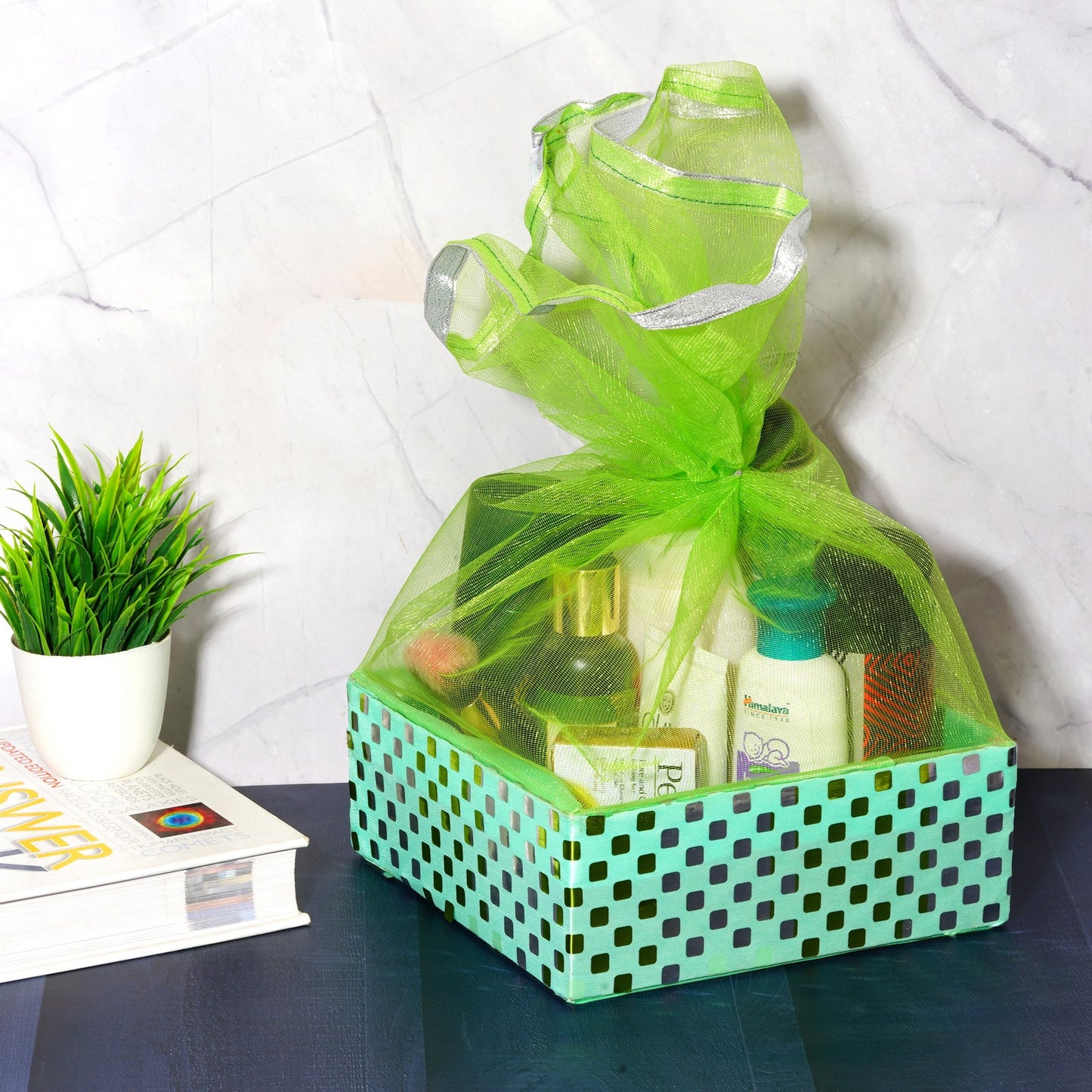 Lime Green Gift Hamper Basket | Grownex Packaging | Basket & Tray