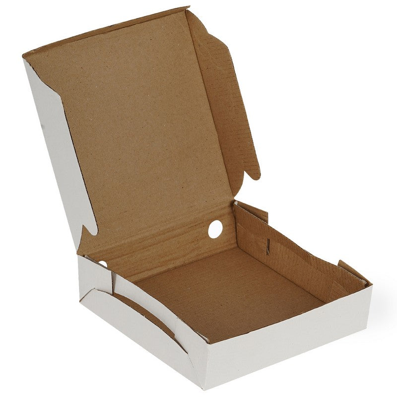 8.5x8.5x2 Inch White Corrugated Pizza Box | Grownex Packaging | Bakery Box