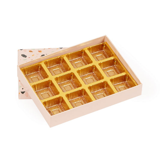 12 Pcs Cavity Chocolate Box - Stone Print | Grownex Packaging | Chocolate Box