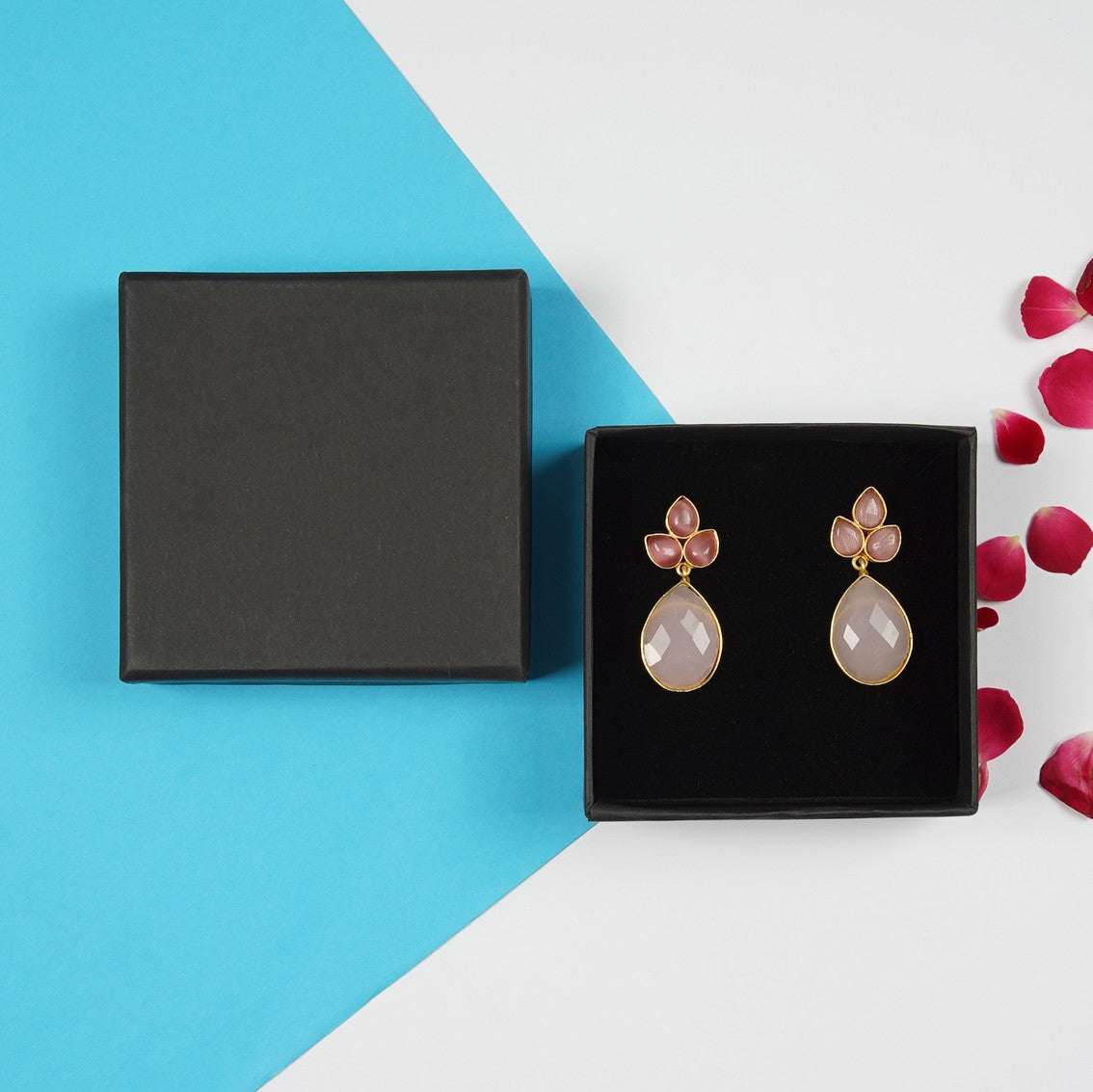 Lid Pattern Earrings Box - Black | Grownex Packaging | Jewellery Box