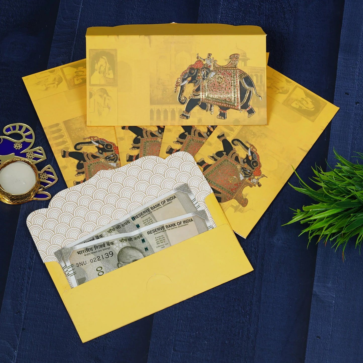 Yellow Elephant Foil Print Envelope | Grownex Packaging | Envelope