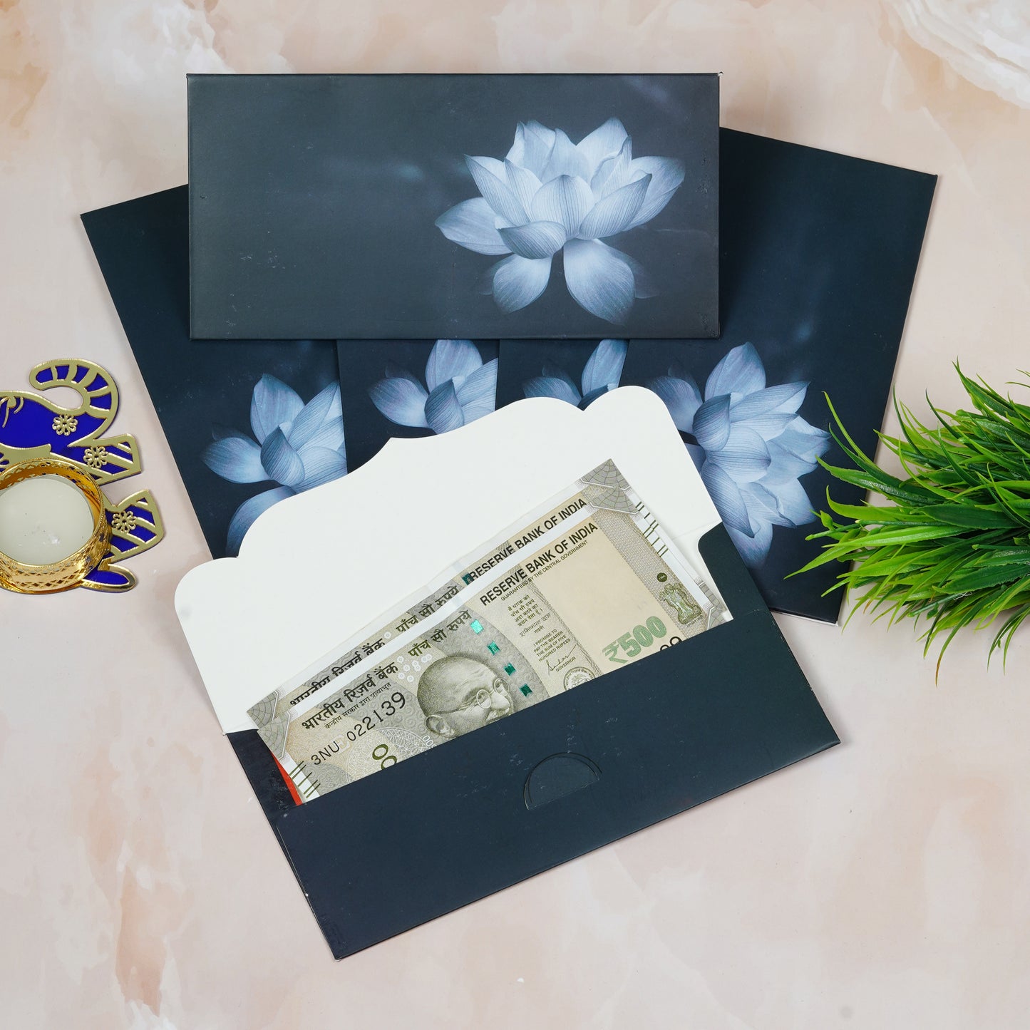 Blue Lotus Matt Envelop For Rakhi Special | Grownex Packaging | Envelope