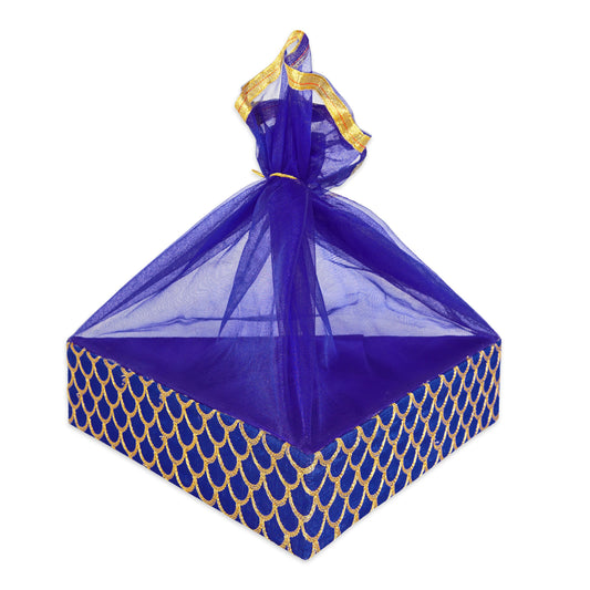 Designer Gift Hamper Triangle Basket - Royal Blue | Grownex Packaging | Basket & Tray