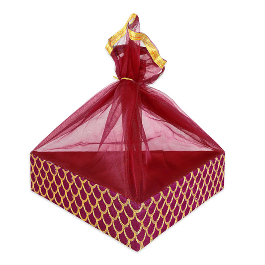 Designer Gift Hamper Triangle Basket - Cherry Red | Grownex Packaging | Basket & Tray