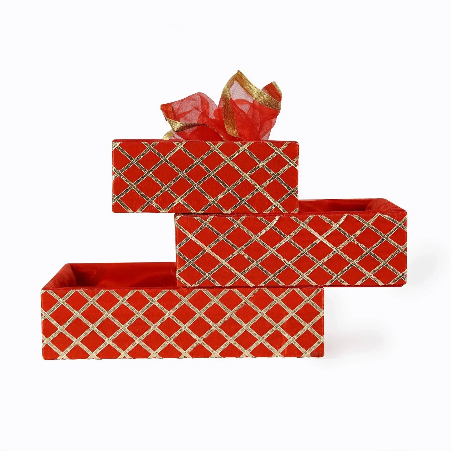 Square Lace Red Basket | Grownex Packaging | Basket & Tray