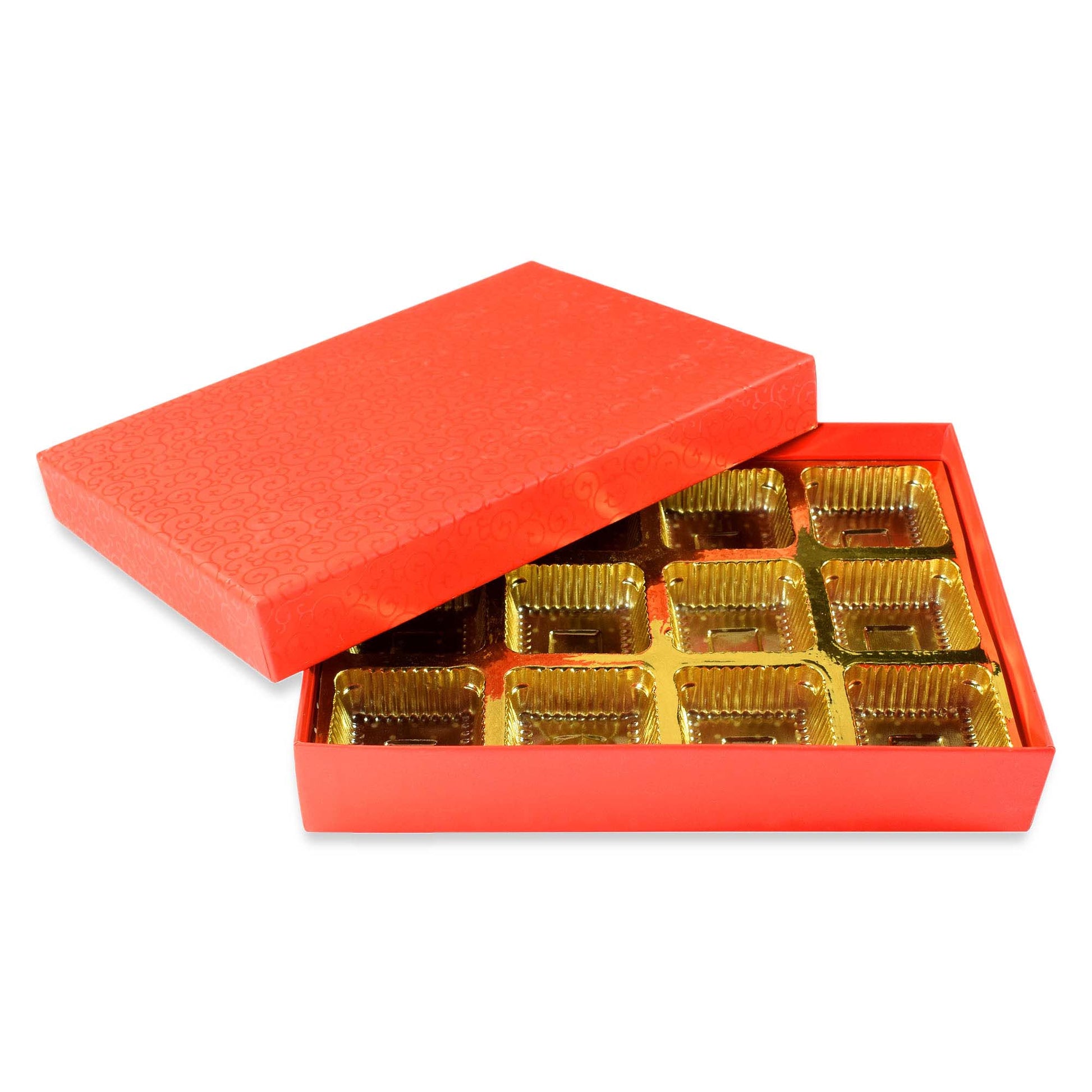 12 Pcs Cavity Chocolate Box - Red | Grownex Packaging | Chocolate Box