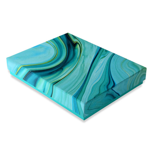 12 Pcs Cavity Chocolate Box - Marble Blue | Grownex Packaging | Chocolate Box