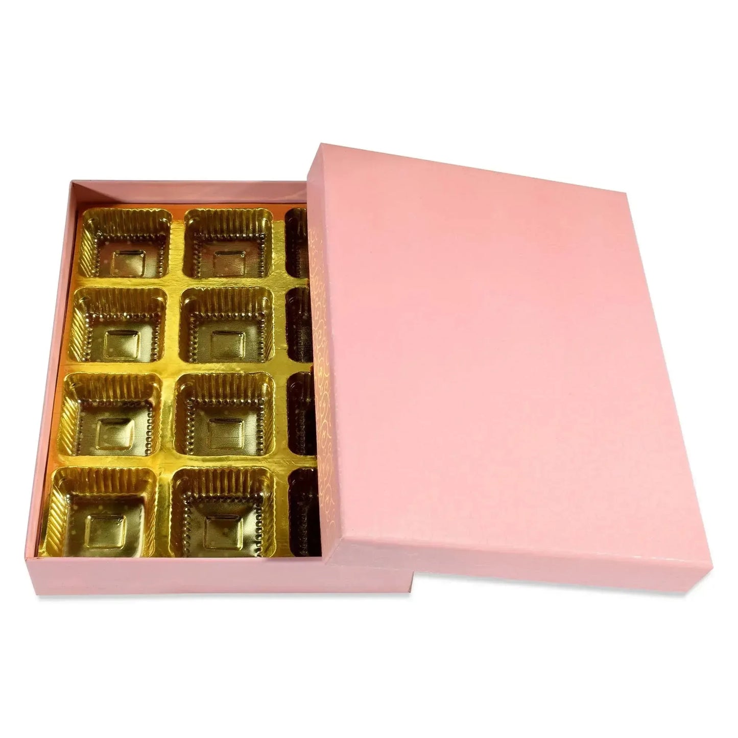 12 Pcs Cavity Chocolate Box - Baby Pink | Grownex Packaging | Chocolate Box