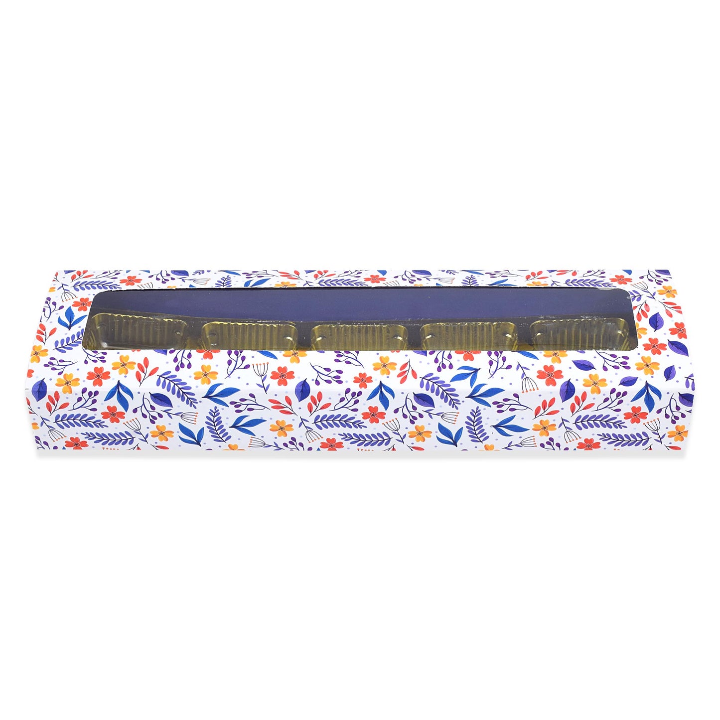 5 Cavity Folding Chocolates packing Box - Blue | Grownex Packaging | Chocolate Box