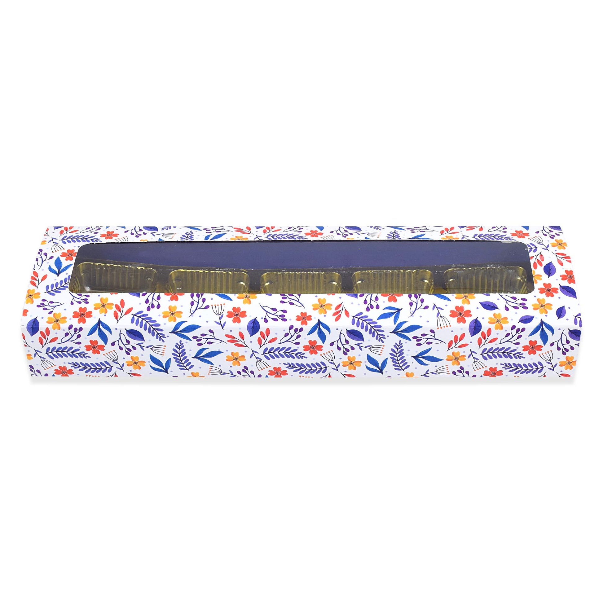 5 Cavity Folding Chocolates packing Box - Blue | Grownex Packaging | Chocolate Box