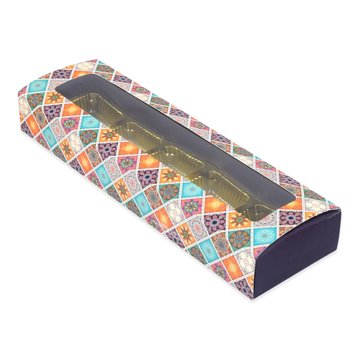 5 Cavity Folding Chocolates packing Box - Purple | Grownex Packaging | Chocolate Box