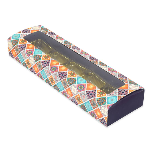 5 Cavity Folding Chocolates packing Box - Purple | Grownex Packaging | Chocolate Box