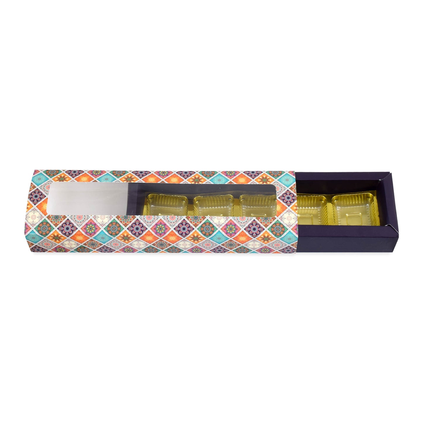 5 Cavity Folding Chocolates packing Box - Purple | Grownex Packaging | Chocolate Box