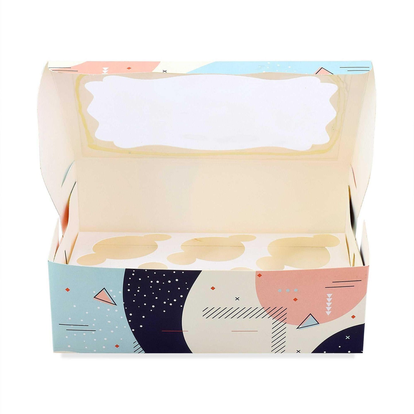 6 Pcs Cupcake Folding Box Multi Color | Grownex Packaging | Bakery Box