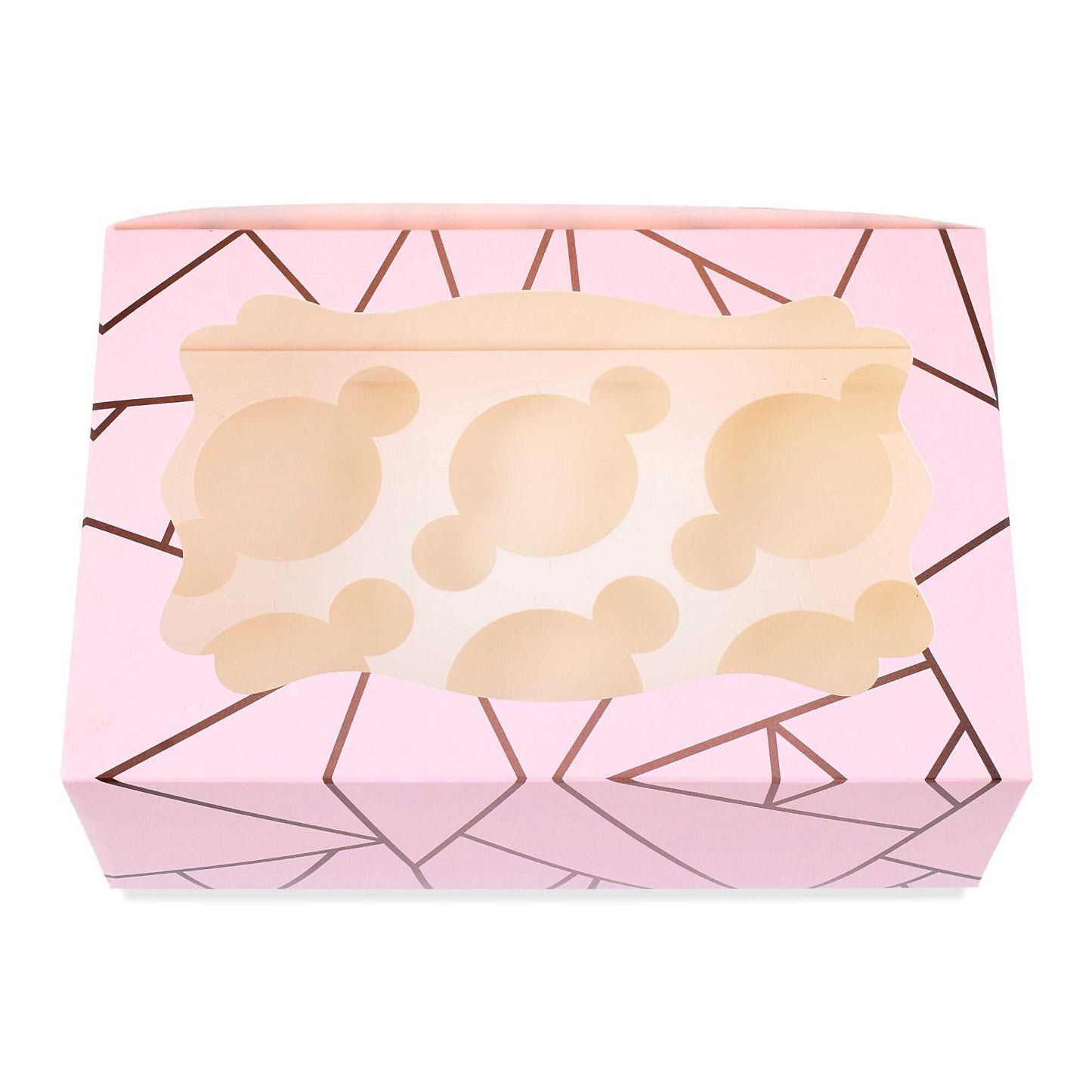 6 Pcs Cupcake Folding Box Pink | Grownex Packaging | Bakery Box