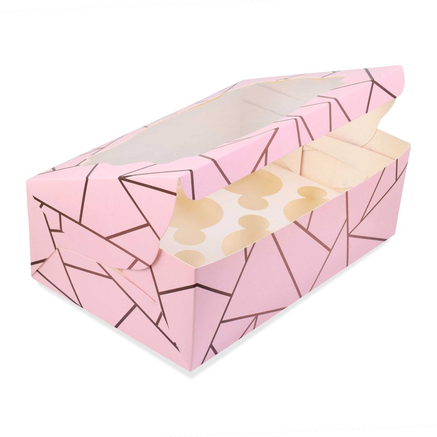 6 Pcs Cupcake Folding Box Pink | Grownex Packaging | Bakery Box