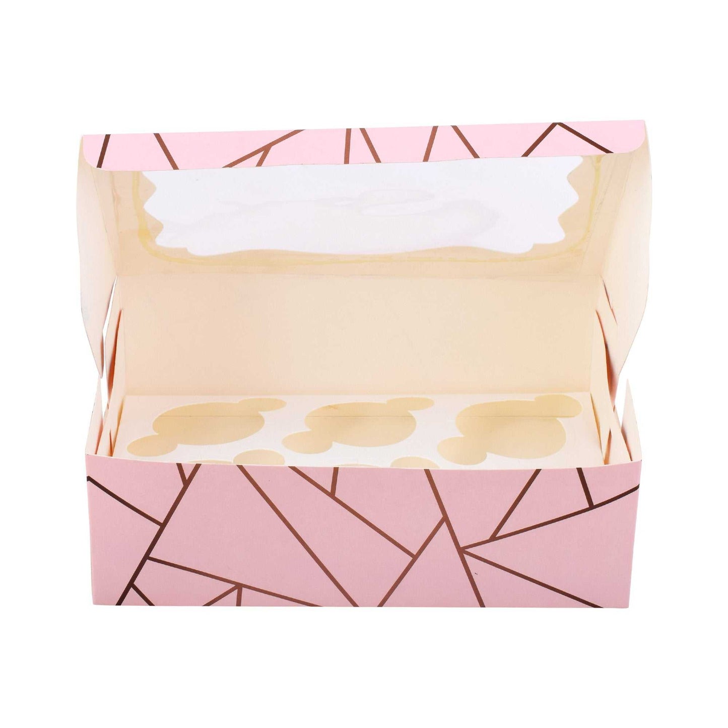 6 Pcs Cupcake Folding Box Pink | Grownex Packaging | Bakery Box