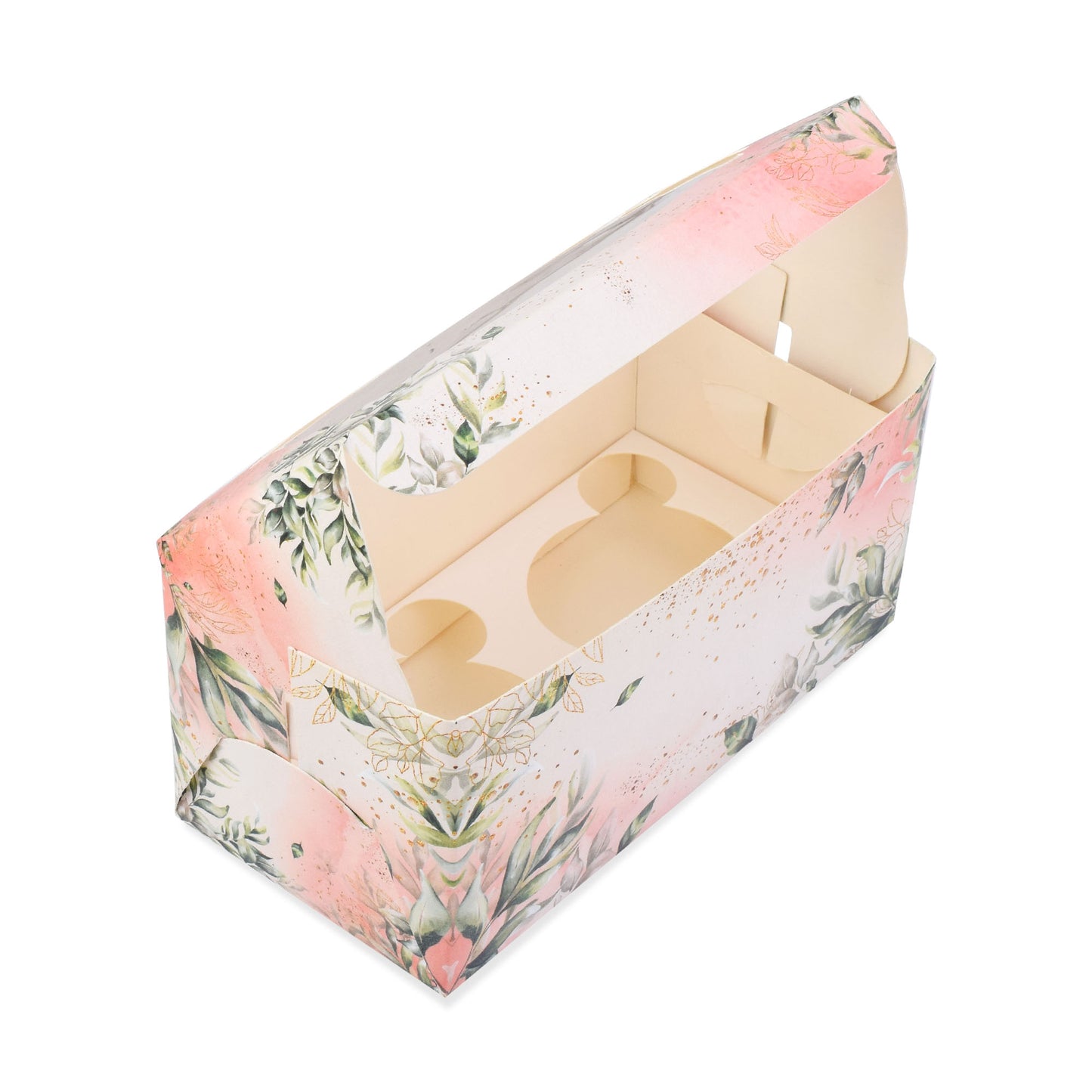 2 Pcs Cupcake Folding Box Beige