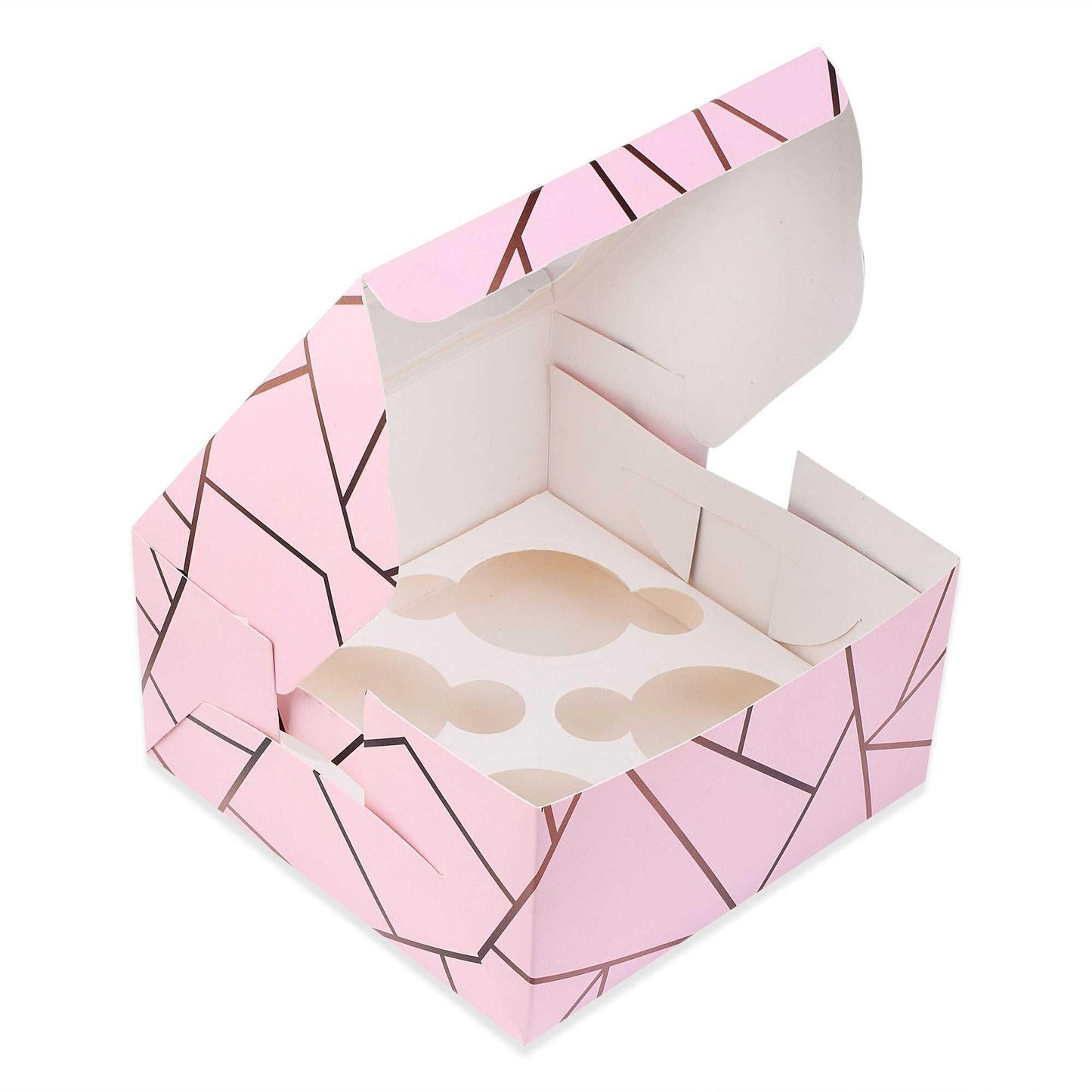 4 Pcs Cupcake Folding Box Pink | Grownex Packaging | Bakery Box