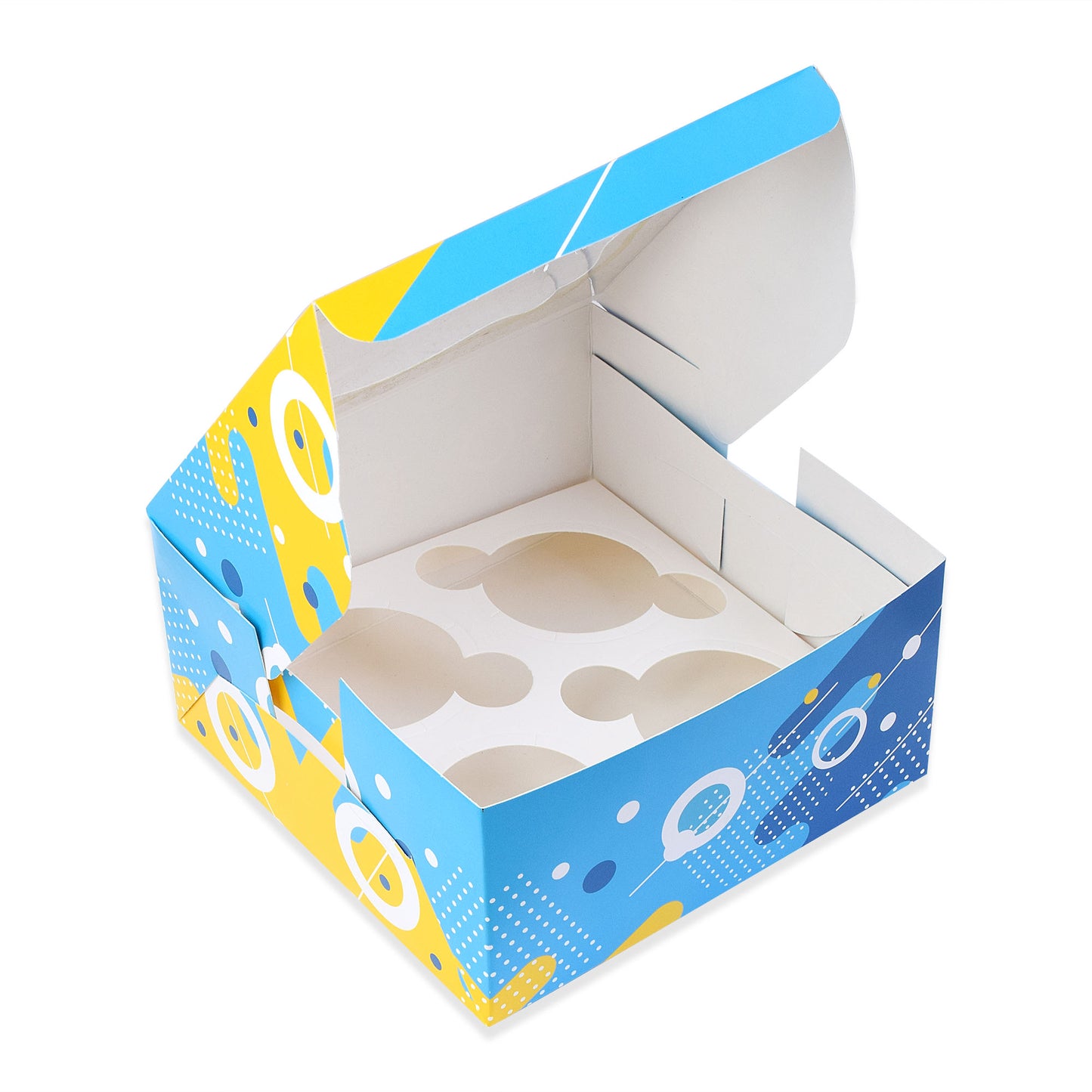 4 Pcs Cupcake Folding Box Blue
