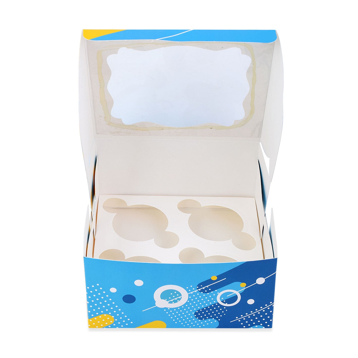 4 Pcs Cupcake Folding Box Blue