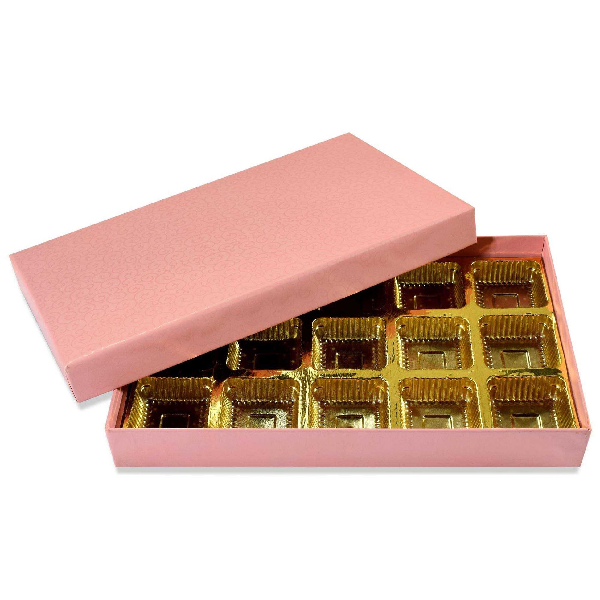 15 Pcs Cavity Chocolate Box - Baby Pink | Grownex Packaging | Chocolate Box
