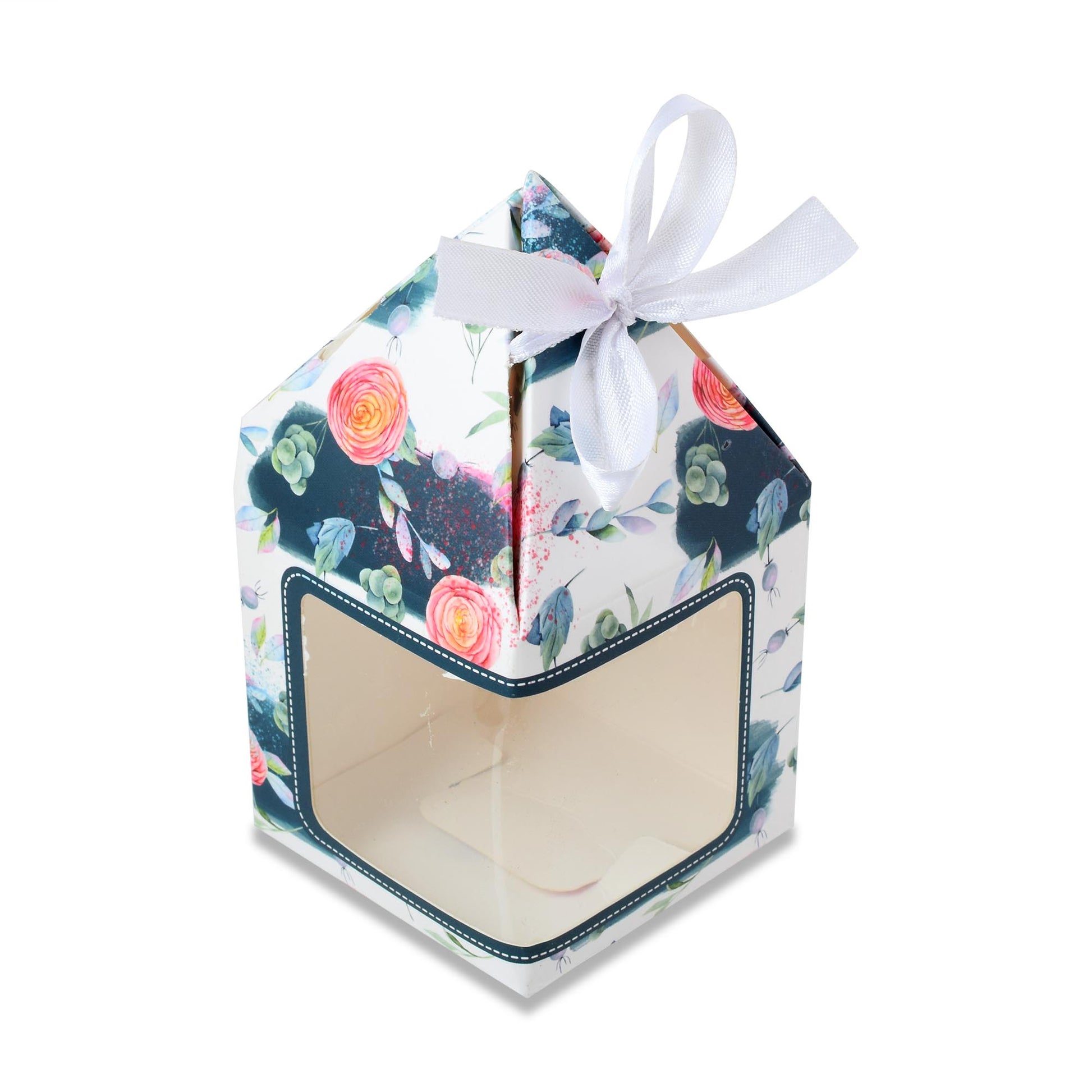 Pyramid Shape Folding Box Floral Print | Grownex Packaging | hamper box