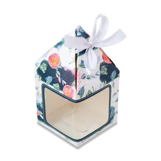 Pyramid Shape Folding Box Floral Print | Grownex Packaging | hamper box