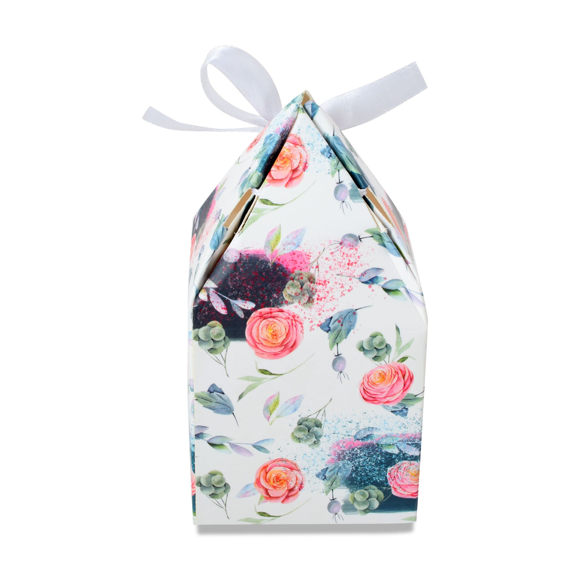 Pyramid Shape Folding Box Floral Print | Grownex Packaging | hamper box