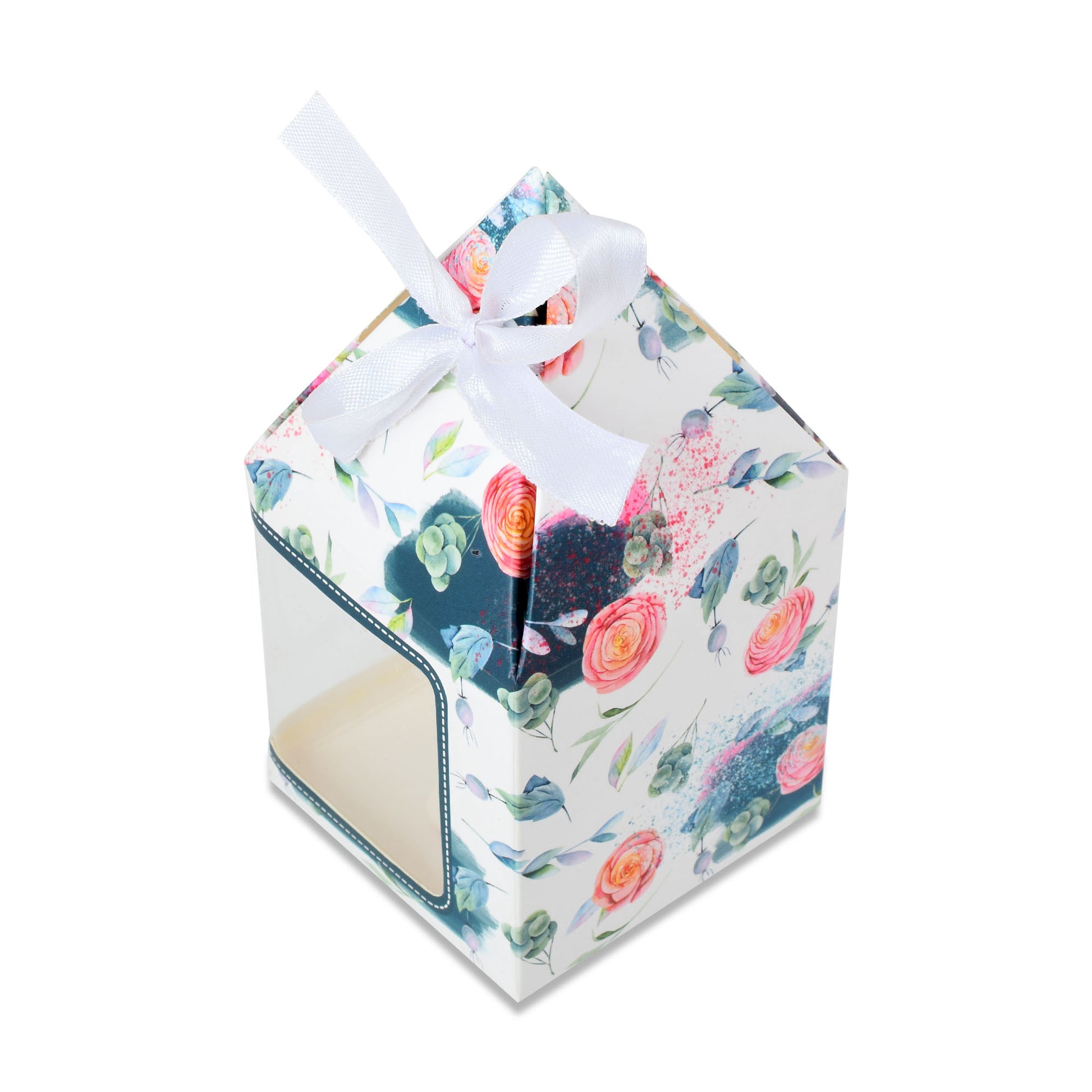 Pyramid Shape Folding Box Floral Print | Grownex Packaging | hamper box