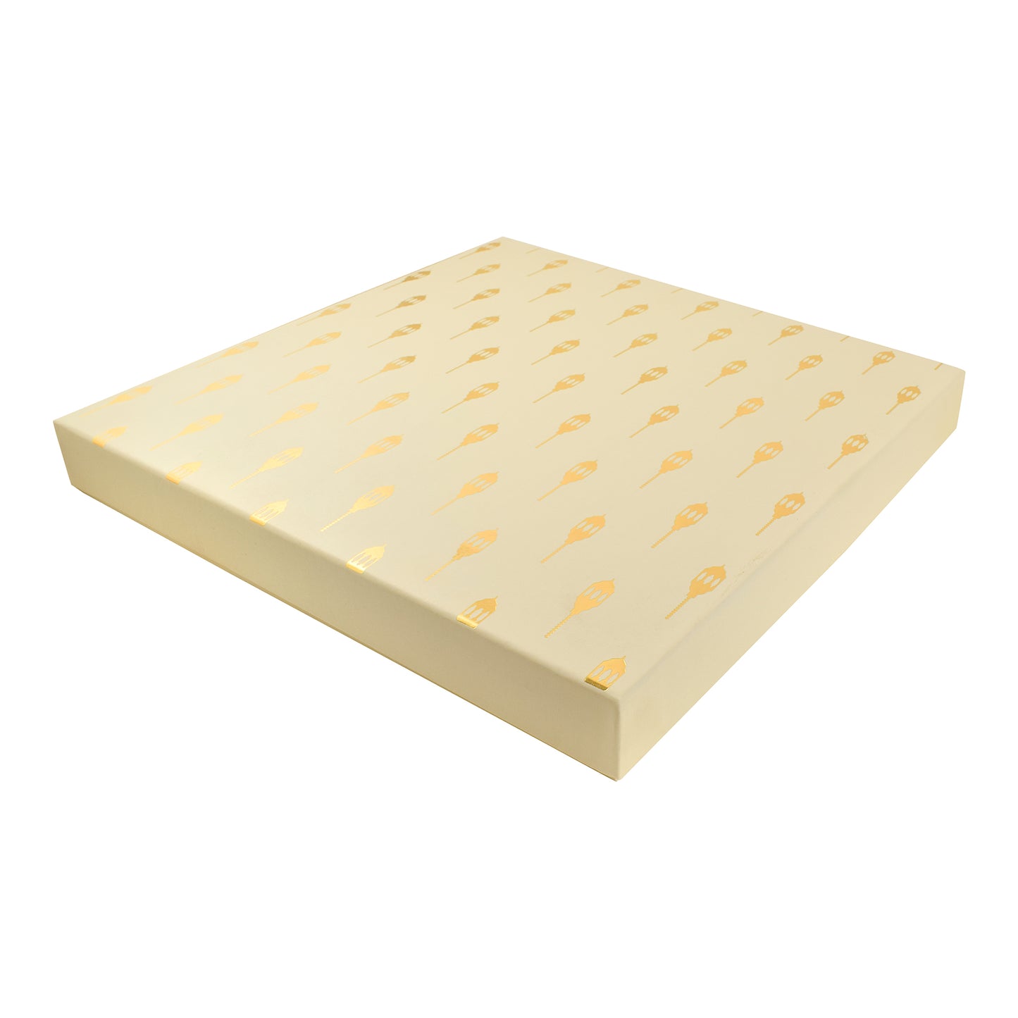 Off-White Square Dry Fruit Folding Box – 4-Compartment Foil Print | Grownex Packaging | Dry Fruit Box