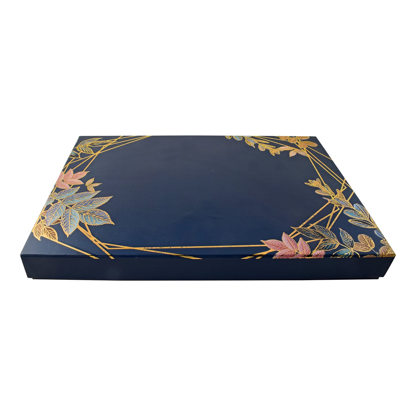 Blue Floral Print 6-Compartment Dry Fruit Box | Elegant Gifting & Storage | Grownex Packaging | Dry Fruit Box