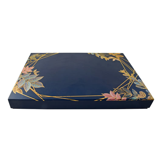 Blue Floral Print 6-Compartment Dry Fruit Box | Elegant Gifting & Storage | Grownex Packaging | Dry Fruit Box