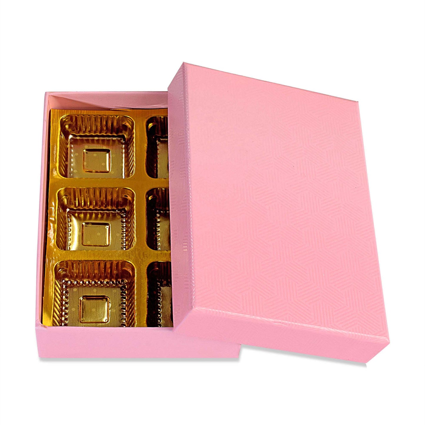 6 Pcs Cavity Chocolate Box - Baby Pink | Grownex Packaging | Chocolate Box
