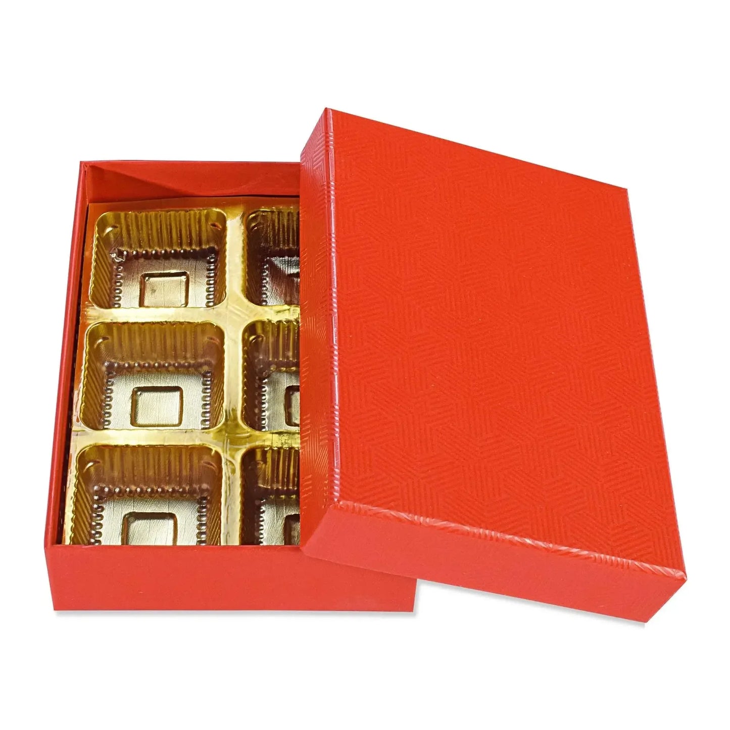 6 Pcs Cavity Chocolate Box - Red | Grownex Packaging | Chocolate Box