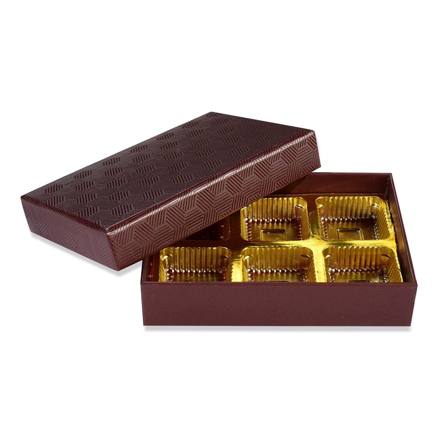 6 Pcs Cavity Chocolate Box - Brown | Grownex Packaging | Chocolate Box