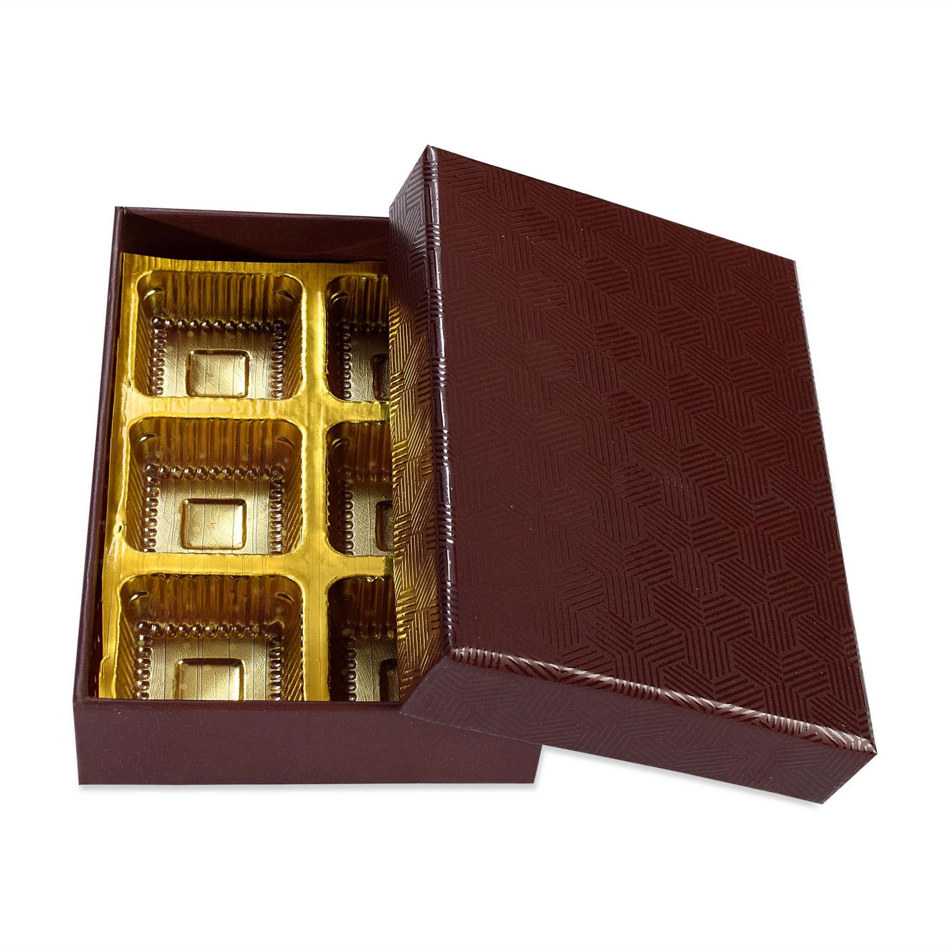 6 Pcs Cavity Chocolate Box - Brown | Grownex Packaging | Chocolate Box