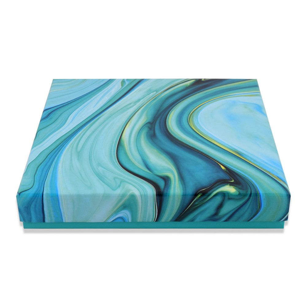 16 Pcs Cavity Chocolate Box - Marble Blue | Grownex Packaging | Chocolate Box