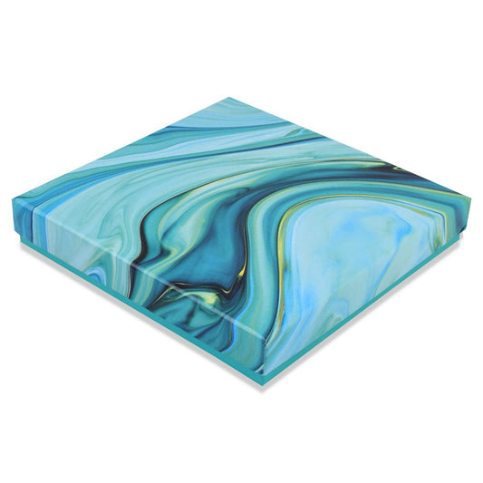 16 Pcs Cavity Chocolate Box - Marble Blue | Grownex Packaging | Chocolate Box