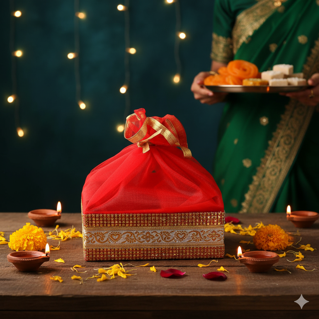 Classic Orange Wooden Gift Hamper Basket | Grownex Packaging | Basket & Tray