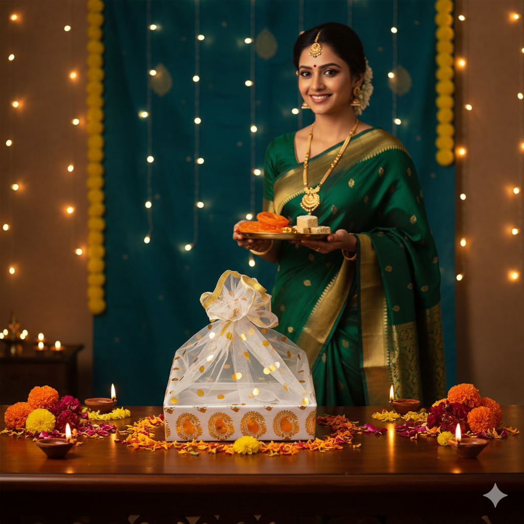 Royal White Hamper Basket | Grownex Packaging | Basket & Tray