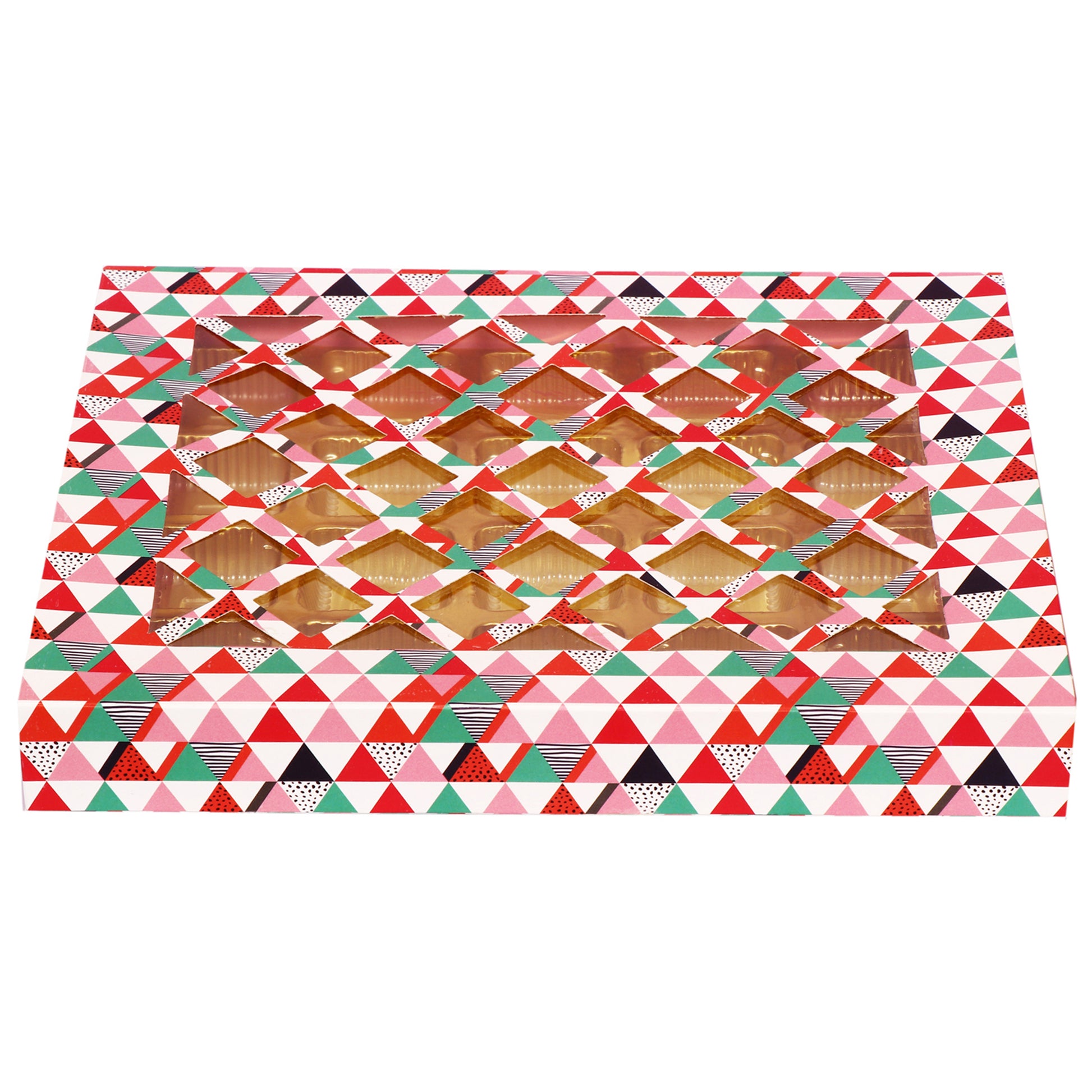20 Cavity Folding Chocolates Packing Box - Diamond Pink | Grownex Packaging | Chocolate Box